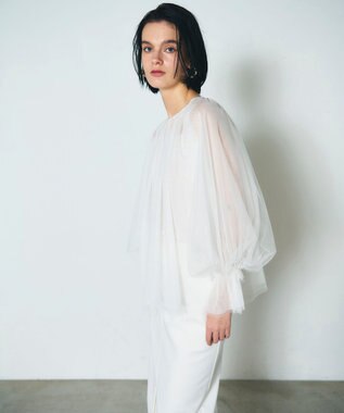 GRACE CONTINENTAL チュール2WAYトップ ホワイト