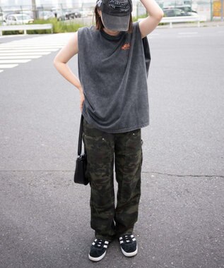 WEGO ヴィンテージウォッシュタックノースリーブT 柄1