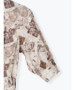 Te chichi マップパターンプリントワンピース ベージュ