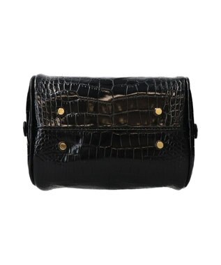 INTER-CHAUSSURES 【CHRISTIAN VILLA】クロコ型押しミニハンドバッグ ブラック型押