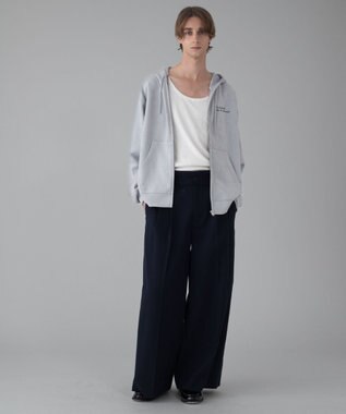 WEGO 【ユニセックス着用ITEM/MLサイズ展開】フェイクスウェードZIPパーカー ライトグレー