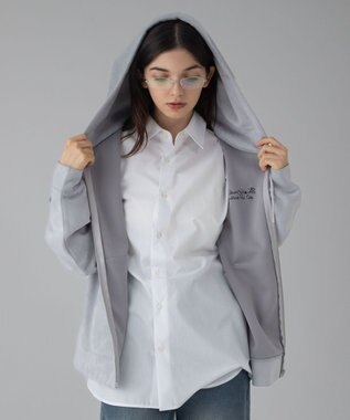 WEGO 【ユニセックス着用ITEM/MLサイズ展開】フェイクスウェードZIPパーカー ライトグレー