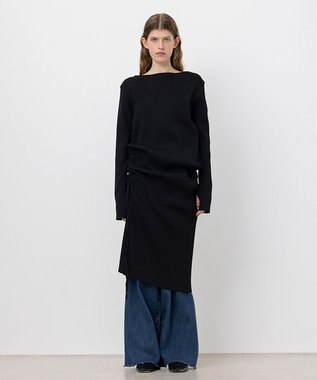 NAVE 【ReNAVE・洗える】スポンディッシュワイドリブワンピース ブラック系