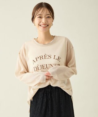 ANY L 【2SET】シアーロゴニット×タンクトップセット ライトベージュ