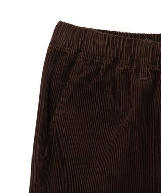 WEGO 【ウエストゴム/ユニセックス着用ITEM】コーデュロイイージーストレートパンツ ダークブラウン