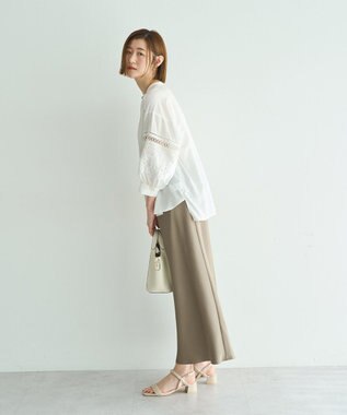 YECCA VECCA レース切替スキッパーブラウス Off White