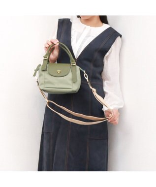 UNBILLION ペルケ perche / ナイロン×牛革かぶせジェムストーン2wayショルダーバッグ