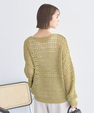 earth music&ecology メッシュニットプルオーバー Light Khaki