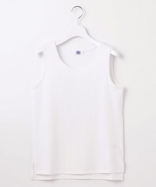 J.PRESS LADIES L ワイドリブジャージー ノースリーブ カットソー ホワイト系