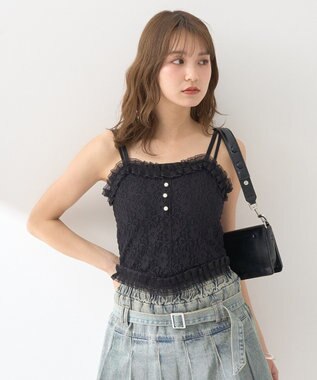 earth music&ecology コルセットライクキャミソール Black