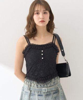 earth music&ecology コルセットライクキャミソール Black