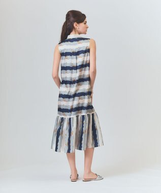 GRACE CONTINENTAL ロープボーダーワンピース ネイビー