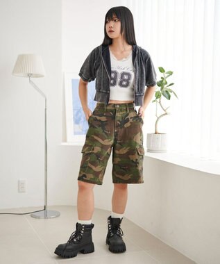 WEGO 半袖ショートパーカー スミクロ