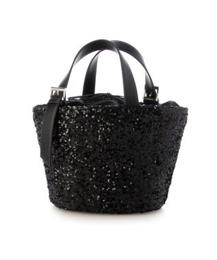 UNBILLION カシュカシュ cachecache / スパンコールかごトートバッグ ブラック