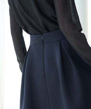 UNFILO L 【VERY×UNFILOコラボ】BEAUTY FORM JERSEY+ ボリューム フレアスカート ネイビー