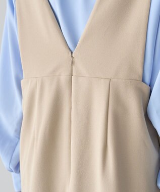 Green Parks Ｏ．洗えてストレッチ　Ｖネックジャンスカ Light Beige