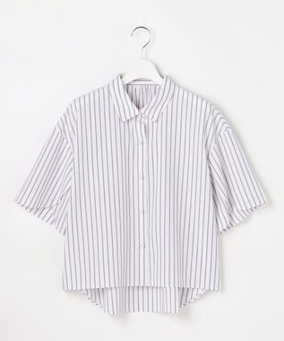 ANY SIS S ペタルスリーブ シャツ オフストライプ