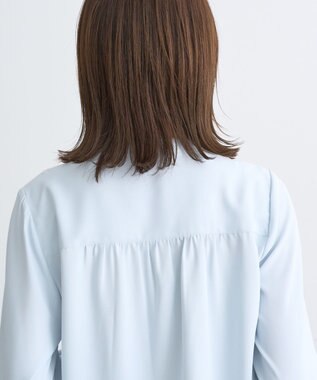 earth music&ecology 2WAYボウタイブラウス サックスブルー