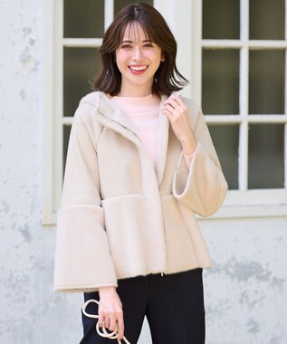 ANY SIS 【洗える】カシミヤブレンドパフ袖 ニット ペールピンク