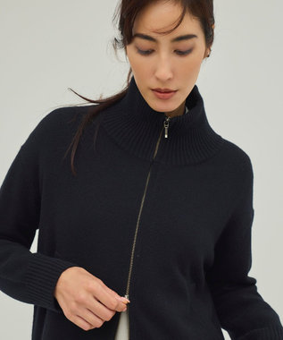 ICB L 【新色追加】ソフトカシミヤミックス ニットトラックジャケット ブラック