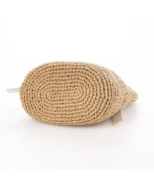 UNBILLION カシュカシュ cachecache / ドット刺繍ハンドル手編みトート アイボリー