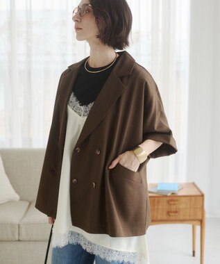 WEGO 【ANGIE VINTAGE】ハーフスリーブジャケット ブラウン