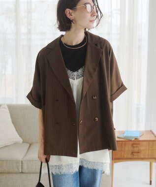 WEGO 【ANGIE VINTAGE】ハーフスリーブジャケット ブラウン