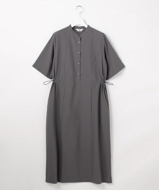 J.PRESS LADIES ソフトタフタクロス シャツ ワンピース グレー系