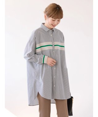 AMERICAN HOLIC リブラインシャツチュニック Off White