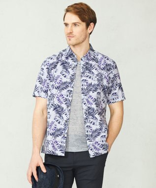 JOSEPH ABBOUD リヨセルリーフ 半袖シャツ パープル系5