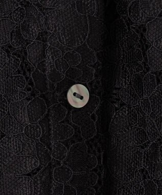 Feroux 【洗える】レース ブラウス ブラック系