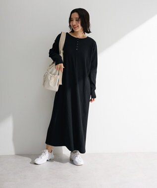 Green Parks ヘンリーネックワンピース Black