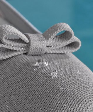 Tiaclasse 【安田美沙子さん着用/小倉優子さん着用・洗える/撥水】プチリボンニットフラットパンプス シルバー