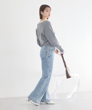 earth music&ecology レーストリムカーディガン Gray