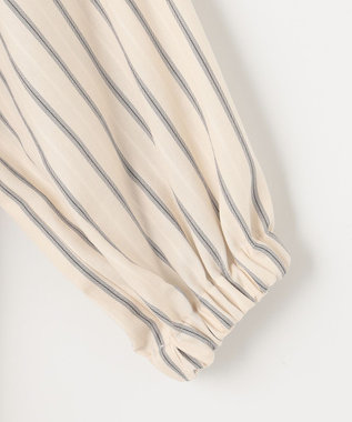 23区 【SLOW/洗える】コットンナイロンストライプ カフタン ワンピース アイボリーストライプ