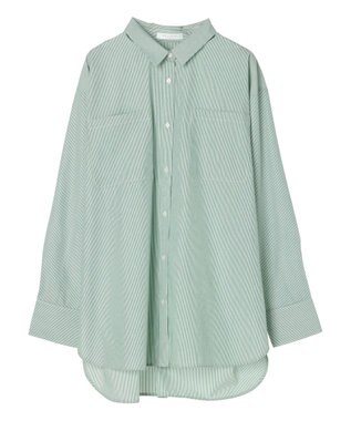 Green Parks 胸元ポケットイージーケアストライプシャツ Green