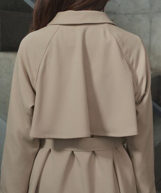 Tiaclasse ステンカラーフレアミドルコート ベージュ