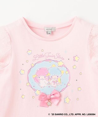 ANY KIDS 【any FAM× リトルツインスターズ 】キキ＆ララ 袖レースTシャツ ピンク