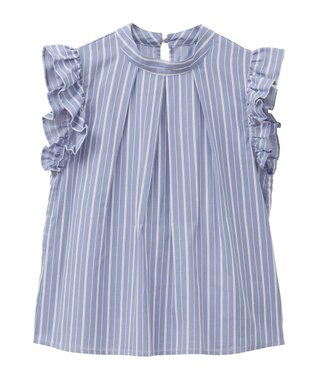 Green Parks ・ＥＬＥＮＣＡＲＥ　ＤＵＥ　ストライプフリルブラウス Blue