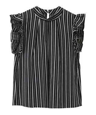 Green Parks ・ＥＬＥＮＣＡＲＥ　ＤＵＥ　ストライプフリルブラウス Blue