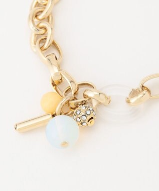 自由区 カラーパーツ×チェーンブレスレット ゴールド系