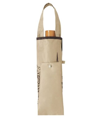 MOONBAT 【遮光100%/収納バッグ付き】SOLFEGE MODE  晴雨兼用 折りたたみ日傘 街並プリント キャメル