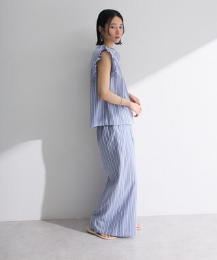 Green Parks ・ＥＬＥＮＣＡＲＥ　ＤＵＥ　ストライプフリルブラウス Blue