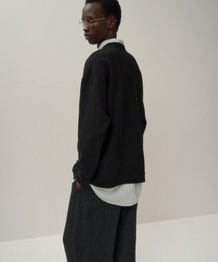 ATON GARMENT DYED URAKE | オーバーサイズスウェットシャツ - UNISEX BLACK