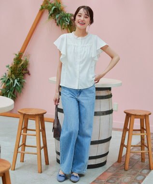 Tiaclasse 【安田美沙子さん着用/小倉優子さん着用・洗える/撥水】プチリボンニットフラットパンプス ブルー