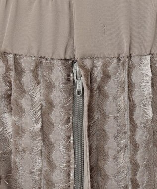 自由区 【セットアップ対応・洗える】フリンジジャガード スカート モカ