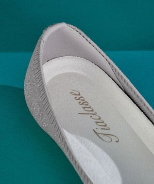 Tiaclasse 【安田美沙子さん着用/小倉優子さん着用・洗える/撥水】プチリボンニットフラットパンプス シルバー