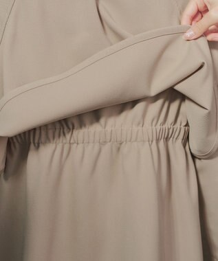 Tiaclasse ステンカラーフレアミドルコート ベージュ