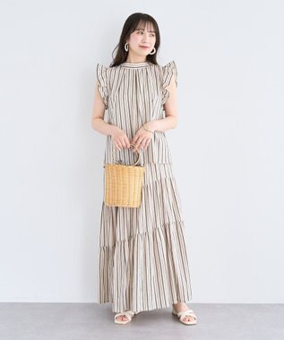 Green Parks ・ＥＬＥＮＣＡＲＥ　ＤＵＥ　ストライプフリルブラウス Blue