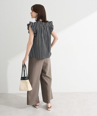 Green Parks ・ＥＬＥＮＣＡＲＥ　ＤＵＥ　ストライプフリルブラウス Blue